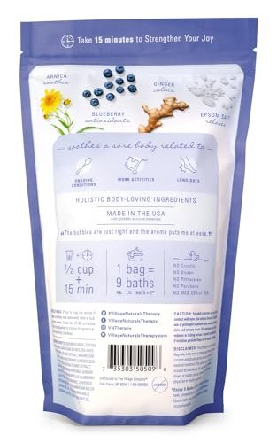 Village Naturals Therapy Comfort Foaming Bath Soak - Blueberry Citrus Scent, 36 oz (Pack of 2) - Relaxing Bubble Bath for Adults Avelisse