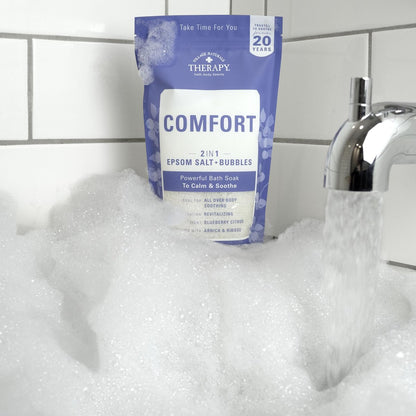 Village Naturals Therapy Comfort Foaming Bath Soak - Blueberry Citrus Scent, 36 oz (Pack of 2) - Relaxing Bubble Bath for Adults Avelisse