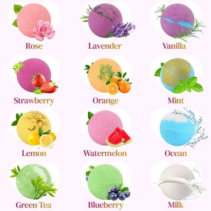 BOENFU Bath Bombs Gift Set - 12 Large Natural Essential Oil Bath Bombs for Dry Skin Moisturizing, Handmade Birthday Gifts for Her/Him, Wife, Girlfriend Avelisse