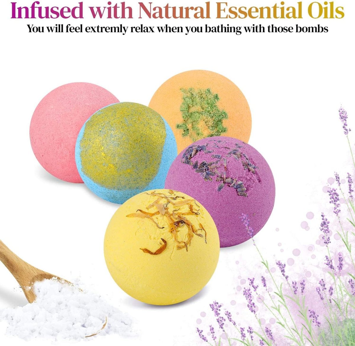 BOENFU Bath Bombs Gift Set - 12 Large Natural Essential Oil Bath Bombs for Dry Skin Moisturizing, Handmade Birthday Gifts for Her/Him, Wife, Girlfriend Avelisse