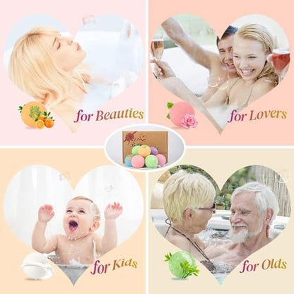 BOENFU Bath Bombs Gift Set - 12 Large Natural Essential Oil Bath Bombs for Dry Skin Moisturizing, Handmade Birthday Gifts for Her/Him, Wife, Girlfriend Avelisse