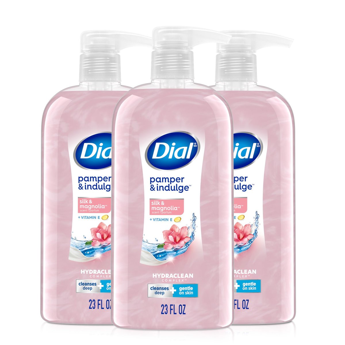 Dial Body Wash, Silk & Magnolia, 23 fl oz (Pack of 3) - Moisturizing & Gentle Cleanse Avelisse