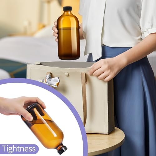 Sietpoek 9-Pack Glass Spray Bottles 16oz - Empty Amber Refillable Containers for Essential Oils, Cleaning, Aromatherapy Avelisse