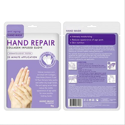 5 Pairs Hands Moisturizing Gloves – Hand Skin Repair Renew Mask with Collagen, Vitamins & Natural Plant Extracts for Dry, Aging, Cracked Hands