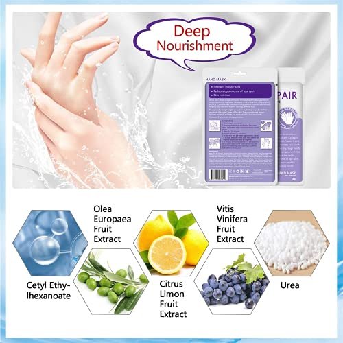 5 Pairs Hands Moisturizing Gloves – Hand Skin Repair Renew Mask with Collagen, Vitamins & Natural Plant Extracts for Dry, Aging, Cracked Hands - görsel 4