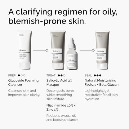 The Ordinary Salicylic Acid 2% Masque - Clarifying Charcoal & Clay Mask for Blemish-Prone Skin, 1.7 Fl Oz