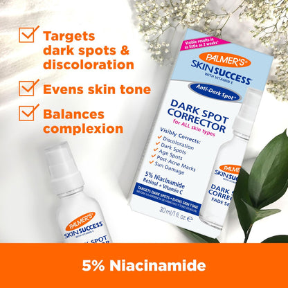 Palmer's Skin Success Dark Spot Corrector Fade Serum with Vitamin E and Niacinamide, Helps Reduce Dark Spots and Discoloration, Facial Serum for Uneven Skintone, 1 Ounce