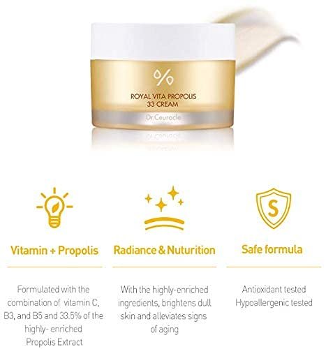 Dr. Ceuracle Royal Vita Propolis 33 Cream - 50ml Ultimate Glow & Nourish Moisturizer with Propolis, Royal Jelly & Vitamin - görsel 3