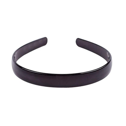 Set of 2 Simple Fashion Plastic Headbands – Fine Tooth Hairbands for Women & Girls (Black + Brown)