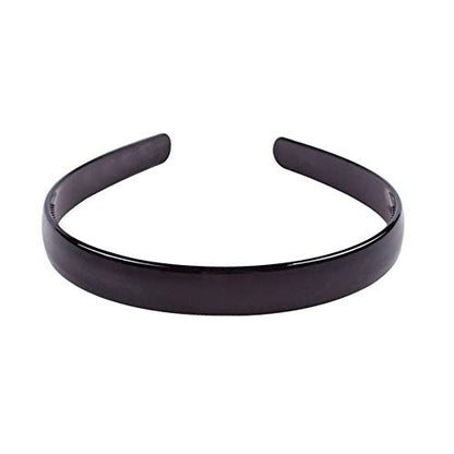 Set of 2 Simple Fashion Plastic Headbands – Fine Tooth Hairbands for Women & Girls (Black + Brown)