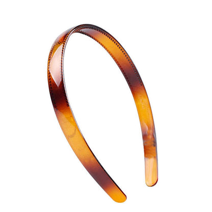 Set of 2 Simple Fashion Plastic Headbands – Fine Tooth Hairbands for Women & Girls (Black + Brown)