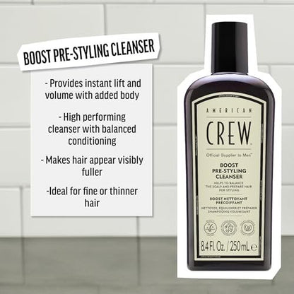 American Crew Boost Shampoo for Fine & Thin Hair – Instantly Volumizing Formula, Adds Volume, Lift & Shine, Vegan, 8.4 fl oz Avelisse
