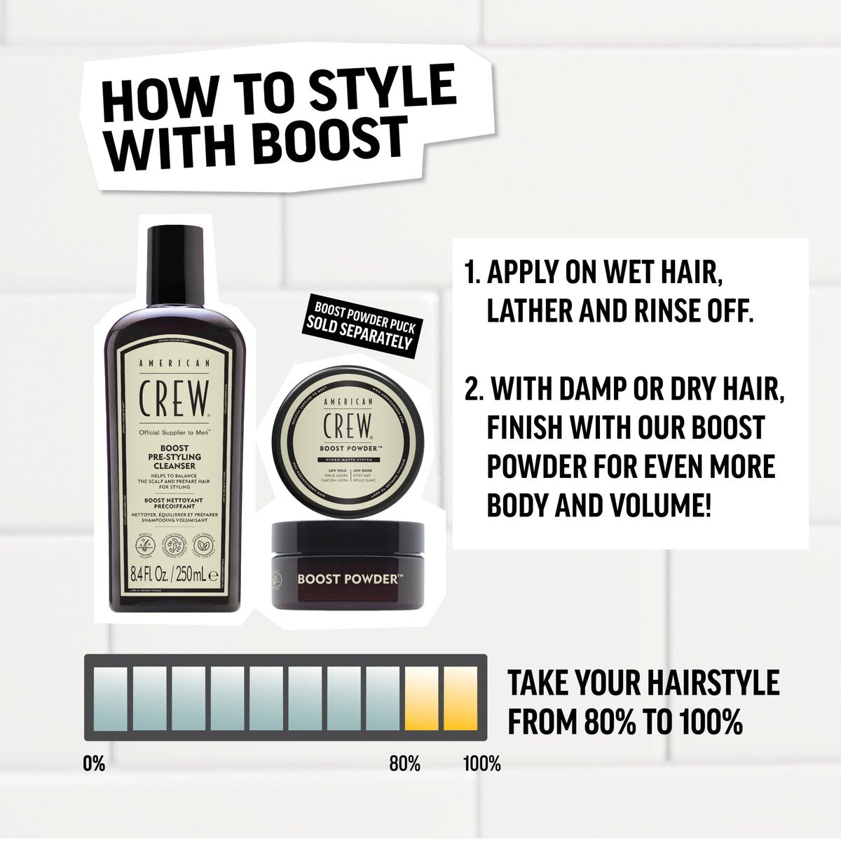 American Crew Boost Shampoo for Fine & Thin Hair – Instantly Volumizing Formula, Adds Volume, Lift & Shine, Vegan, 8.4 fl oz Avelisse