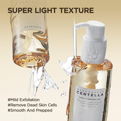 SKIN1004 Madagascar Centella Light Cleansing Oil - 6.76 fl.oz (200ml) Gentle Korean Oil Cleanser for Face, Double Cleansing Avelisse
