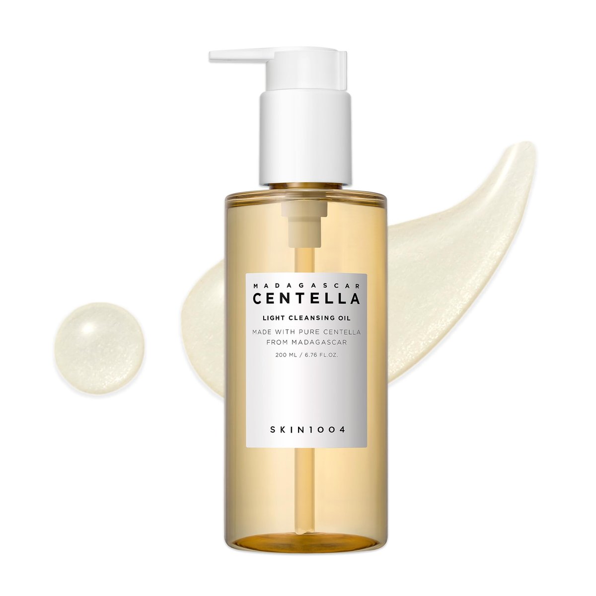 SKIN1004 Madagascar Centella Light Cleansing Oil - 6.76 fl.oz (200ml) Gentle Korean Oil Cleanser for Face, Double Cleansing Avelisse