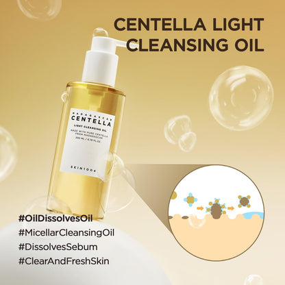 SKIN1004 Madagascar Centella Light Cleansing Oil - 6.76 fl.oz (200ml) Gentle Korean Oil Cleanser for Face, Double Cleansing Avelisse