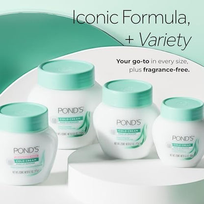 POND'S Cold Cream Make-Up Remover & Deep Cleanser, Fragrance-Free, 2-Pack | Non-Comedogenic, Hypoallergenic, Dermatologist-Tested, 6.1 oz Each Avelisse
