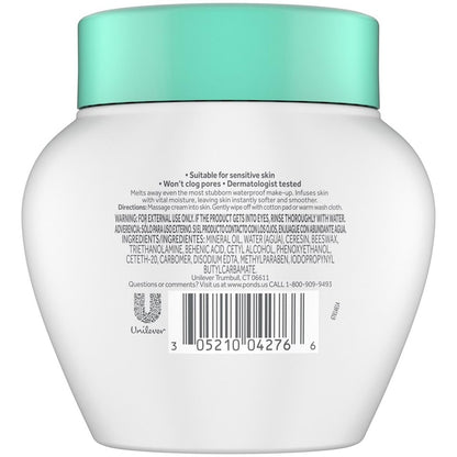 POND'S Cold Cream Make-Up Remover & Deep Cleanser, Fragrance-Free, 2-Pack | Non-Comedogenic, Hypoallergenic, Dermatologist-Tested, 6.1 oz Each Avelisse