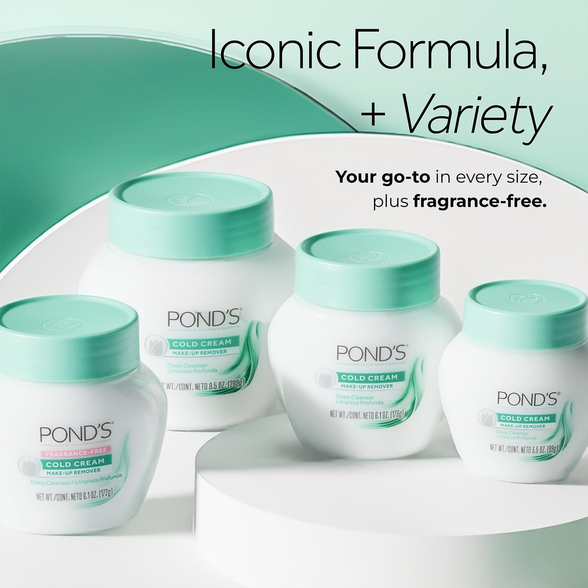POND'S Cold Cream Make-Up Remover & Deep Cleanser, Fragrance-Free, 2-Pack | Non-Comedogenic, Hypoallergenic, Dermatologist-Tested, 6.1 oz Each Avelisse