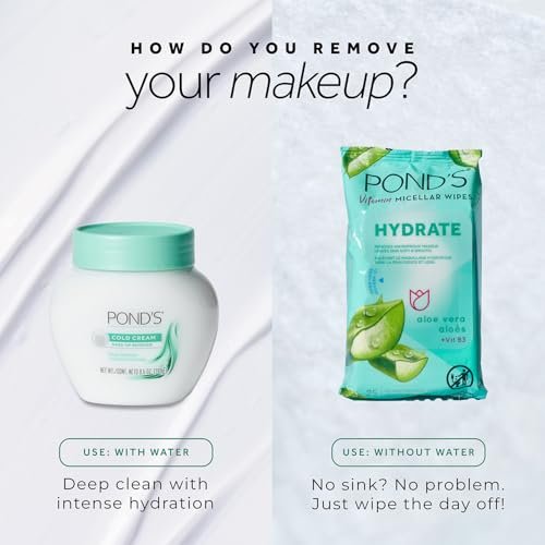 POND'S Cold Cream Make-Up Remover & Deep Cleanser, Fragrance-Free, 2-Pack | Non-Comedogenic, Hypoallergenic, Dermatologist-Tested, 6.1 oz Each Avelisse