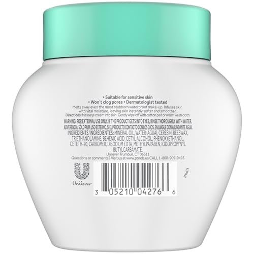 POND'S Cold Cream Make-Up Remover & Deep Cleanser, Fragrance-Free, 2-Pack | Non-Comedogenic, Hypoallergenic, Dermatologist-Tested, 6.1 oz Each Avelisse