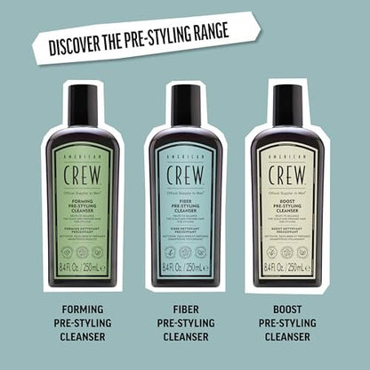 AMERICAN CREW Men's Pre-Styler Fiber Shampoo for Damaged & Fine Hair, Strengthening Shampoo Adds Thickness & Shine, Vegan, 8.4 fl oz Avelisse