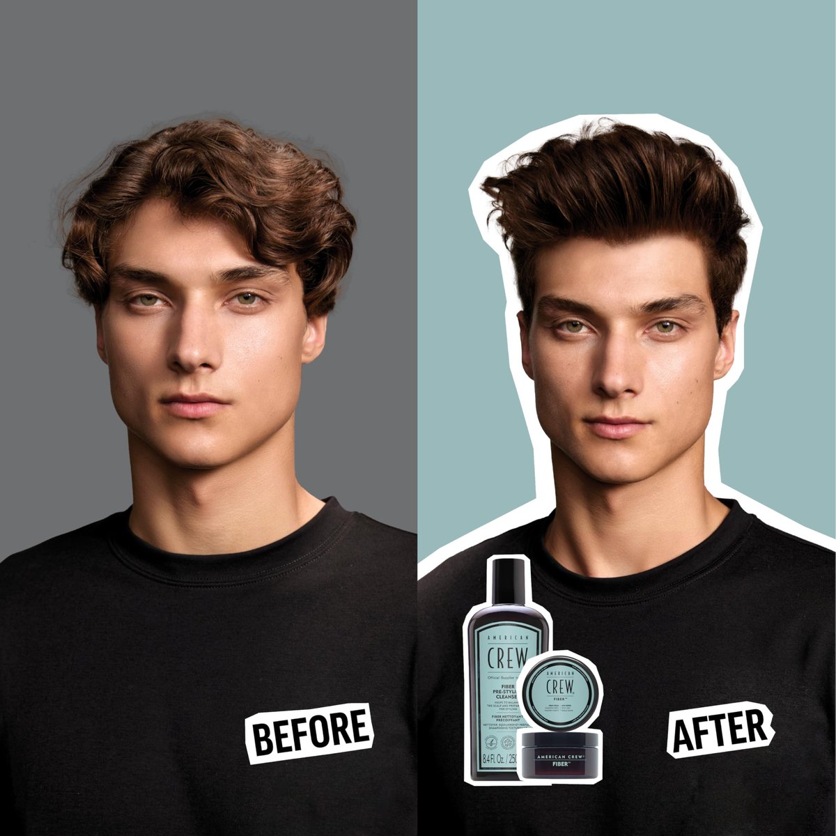 AMERICAN CREW Men's Pre-Styler Fiber Shampoo for Damaged & Fine Hair, Strengthening Shampoo Adds Thickness & Shine, Vegan, 8.4 fl oz Avelisse