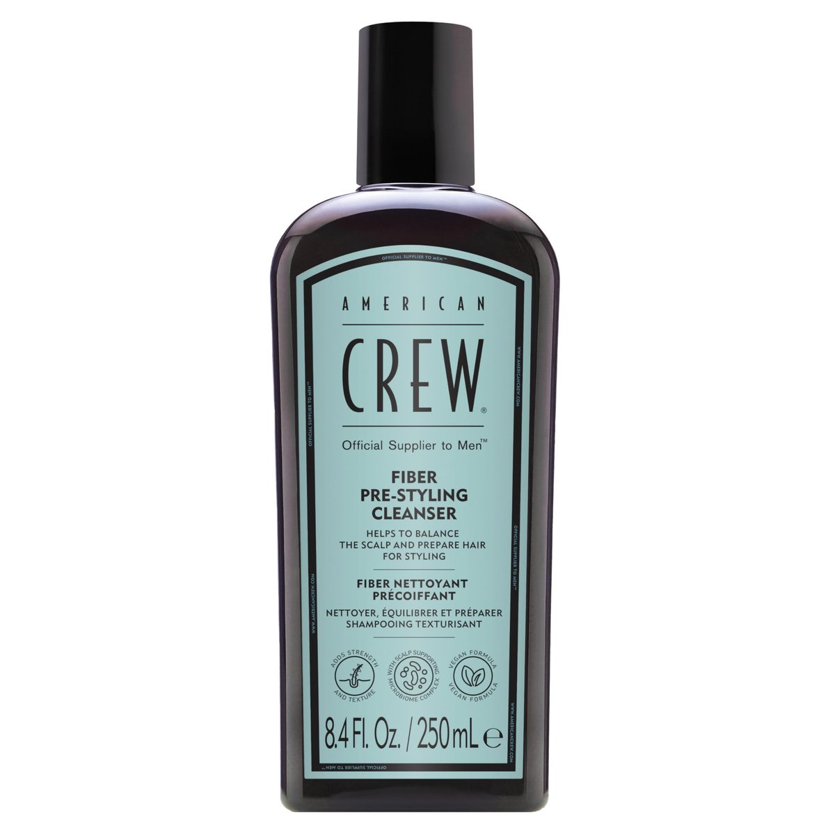 AMERICAN CREW Men's Pre-Styler Fiber Shampoo for Damaged & Fine Hair, Strengthening Shampoo Adds Thickness & Shine, Vegan, 8.4 fl oz Avelisse