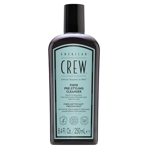 AMERICAN CREW Men's Pre-Styler Fiber Shampoo for Damaged & Fine Hair, Strengthening Shampoo Adds Thickness & Shine, Vegan, 8.4 fl oz Avelisse