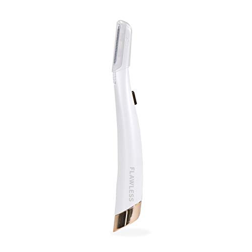 Finishing Touch Flawless Dermaplane Glo Lighted Facial Exfoliator – Non-Vibrating, Includes 6 Replacement Heads, White/Rose Gold Avelisse