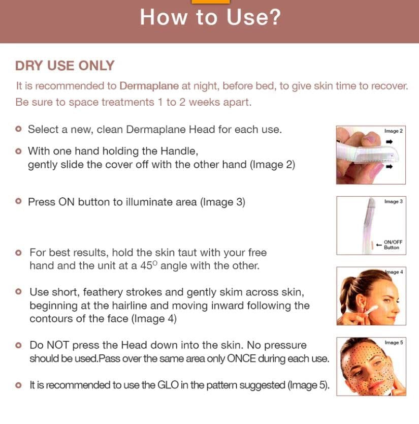 Finishing Touch Flawless Dermaplane Glo Lighted Facial Exfoliator – Non-Vibrating, Includes 6 Replacement Heads, White/Rose Gold Avelisse