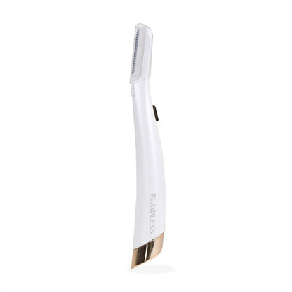 Finishing Touch Flawless Dermaplane Glo Lighted Facial Exfoliator – Non-Vibrating, Includes 6 Replacement Heads, White/Rose Gold Avelisse