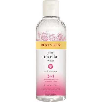 Burt's Bees Rose Micellar Toning Water - 8 oz Gentle Makeup Remover & Facial Toner