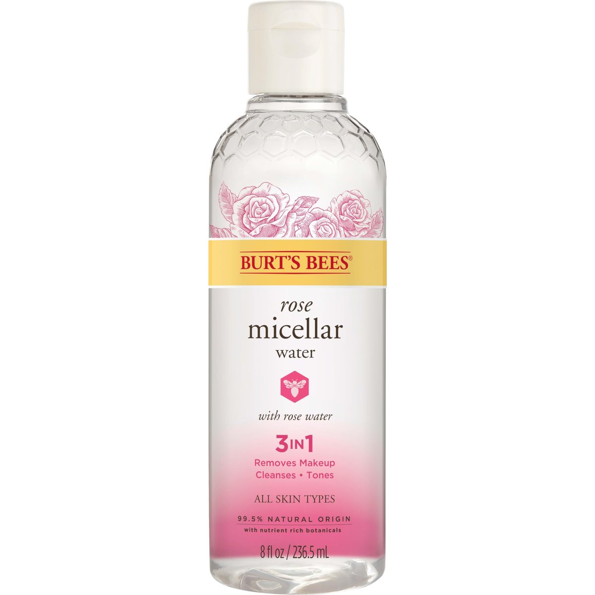 Burt's Bees Rose Micellar Toning Water - 8 oz Gentle Makeup Remover & Facial Toner - görsel 2