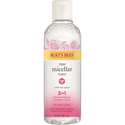 Burt's Bees Rose Micellar Toning Water - 8 oz Gentle Makeup Remover & Facial Toner