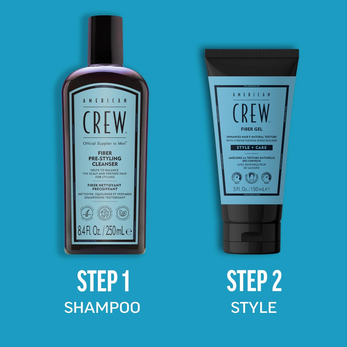 AMERICAN CREW Fiber Gel – Hybrid Styling Hair Gel for Men, Medium Hold, Natural Finish, 5 fl oz Avelisse