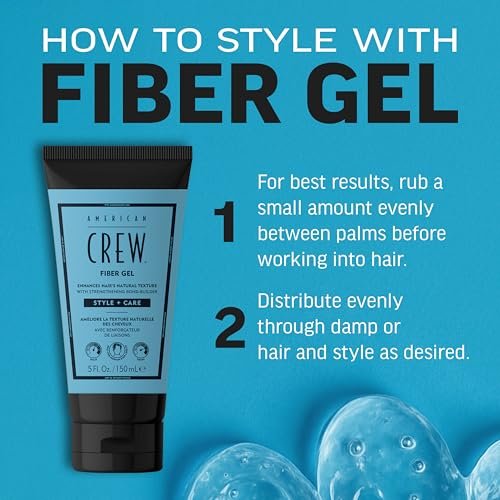 AMERICAN CREW Fiber Gel – Hybrid Styling Hair Gel for Men, Medium Hold, Natural Finish, 5 fl oz Avelisse