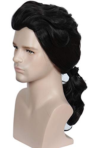Linfairy Colonial Man Wig - Black Colonial Costume Wig for Women Halloween Party - görsel 2