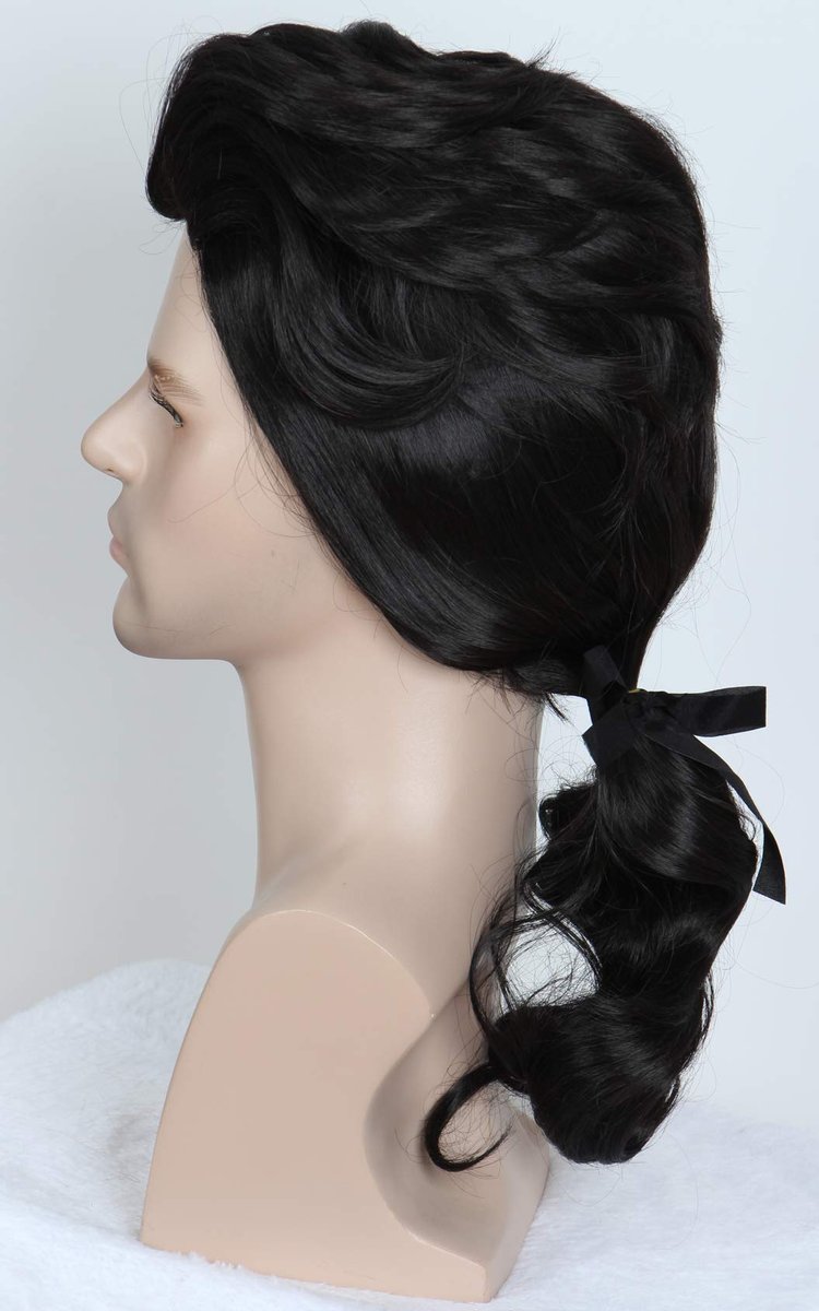 Linfairy Colonial Man Wig - Black Colonial Costume Wig for Women Halloween Party - görsel 7