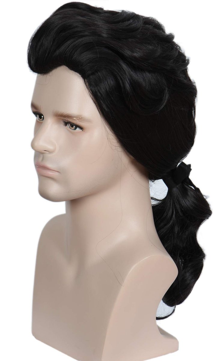 Linfairy Colonial Man Wig - Black Colonial Costume Wig for Women Halloween Party - görsel 1