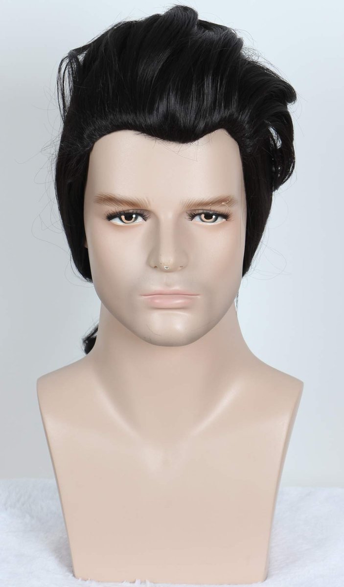 Linfairy Colonial Man Wig - Black Colonial Costume Wig for Women Halloween Party - görsel 5