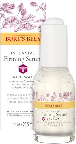 Burt's Bees Renewal Intensive Firming Serum with Natural Retinol Alternative and Hyaluronic Acid, Anti-Aging Face Serum, 1 fl. oz.