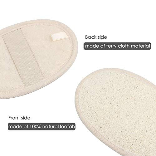 10-Pack Exfoliating Loofah Sponge Pads - Natural Luffa & Terry Cloth Body Scrubbers for Shower & Bath - Mooerca (Sage) - görsel 14