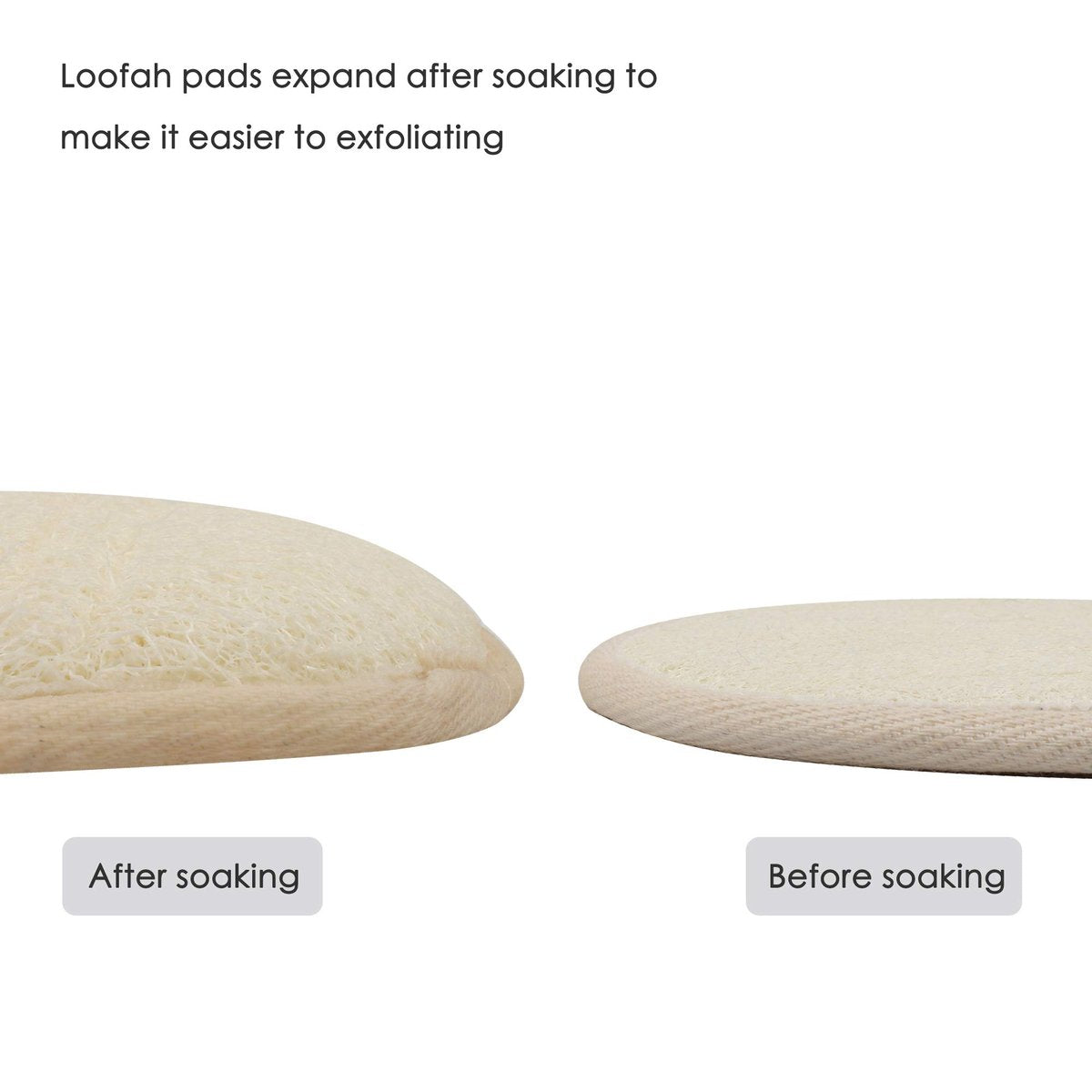 10-Pack Exfoliating Loofah Sponge Pads - Natural Luffa & Terry Cloth Body Scrubbers for Shower & Bath - Mooerca (Sage) - görsel 15