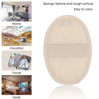 10-Pack Exfoliating Loofah Sponge Pads - Natural Luffa & Terry Cloth Body Scrubbers for Shower & Bath - Mooerca (Sage)