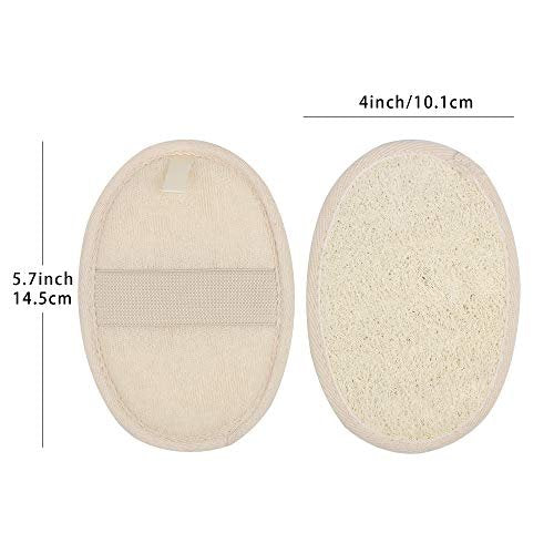 10-Pack Exfoliating Loofah Sponge Pads - Natural Luffa & Terry Cloth Body Scrubbers for Shower & Bath - Mooerca (Sage) - görsel 4
