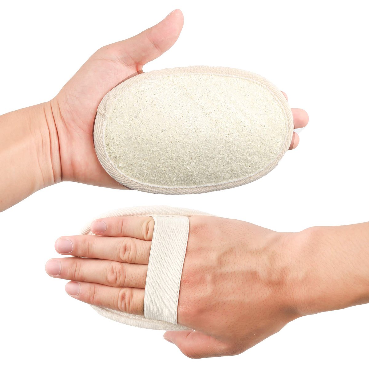 10-Pack Exfoliating Loofah Sponge Pads - Natural Luffa & Terry Cloth Body Scrubbers for Shower & Bath - Mooerca (Sage) - görsel 5