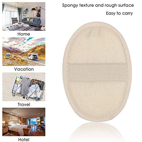 10-Pack Exfoliating Loofah Sponge Pads - Natural Luffa & Terry Cloth Body Scrubbers for Shower & Bath - Mooerca (Sage) - görsel 18