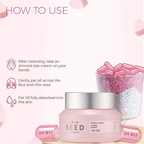 The Face Shop Chia Seed Advanced Hydro Cream - Concentrated Gel Type Hydrating Face Moisturizer with Instant Cooling Effect, 1.76 Fl Oz - görsel 7
