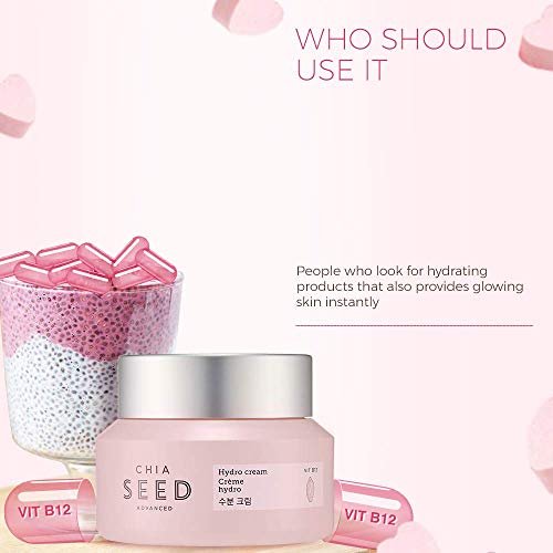 The Face Shop Chia Seed Advanced Hydro Cream - Concentrated Gel Type Hydrating Face Moisturizer with Instant Cooling Effect, 1.76 Fl Oz - görsel 13